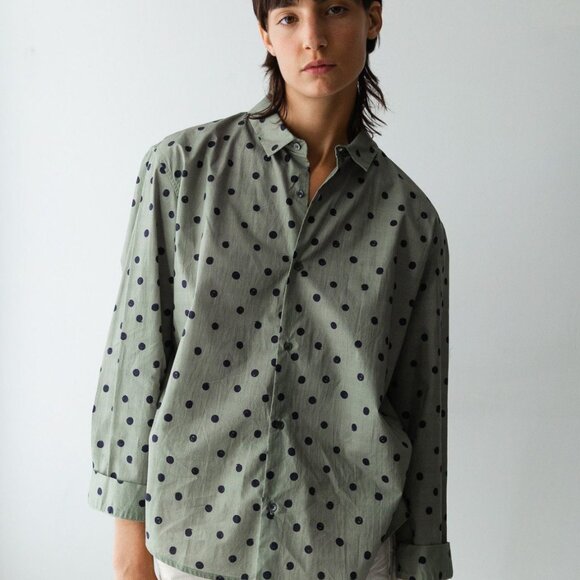 Caron Callahan Alice Shirt – Sage Dot – Size XL - Picture 1 of 9